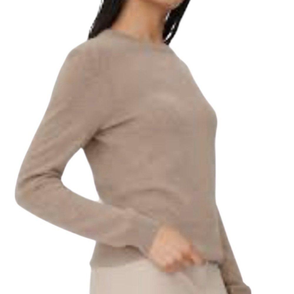 L.L. Bean Cashmere Sweater Size M Camel Heather Crew